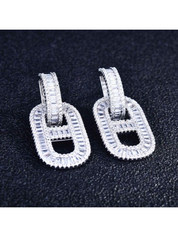 Antique silver all-match earrings for women