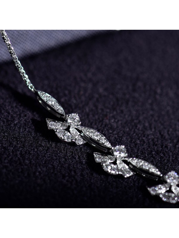 Chain inlay diamond necklace