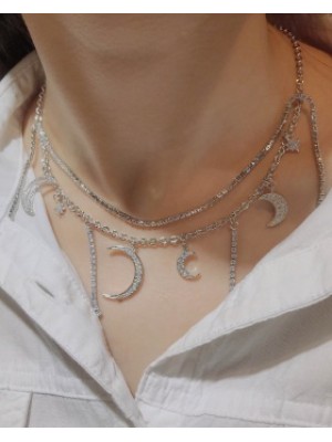 Chain double pendant necklace