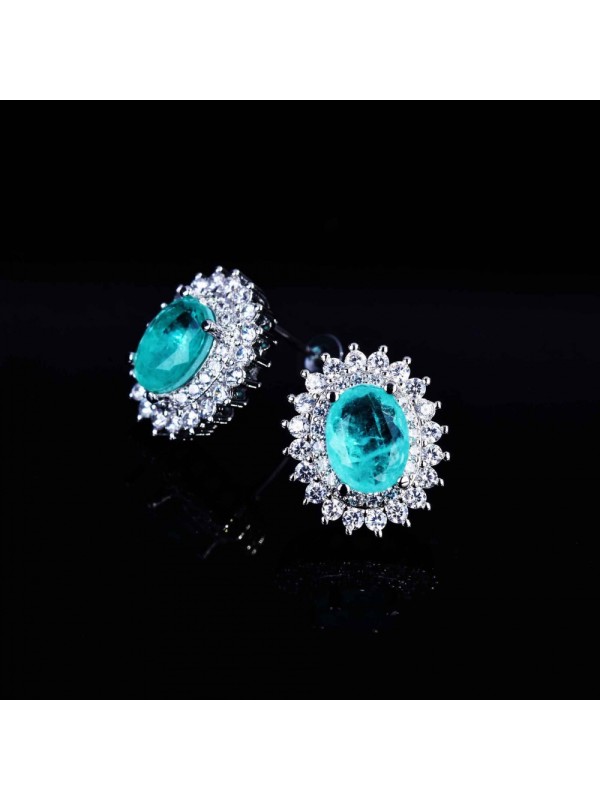 Blue stud earrings pendant ring a set