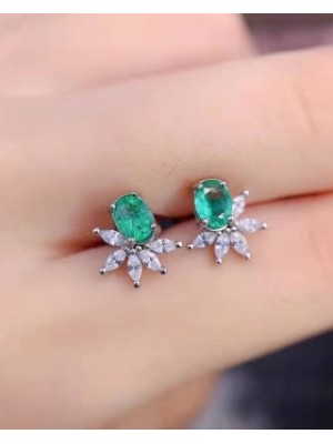 Colors blue-green stud earrings simulation earrings