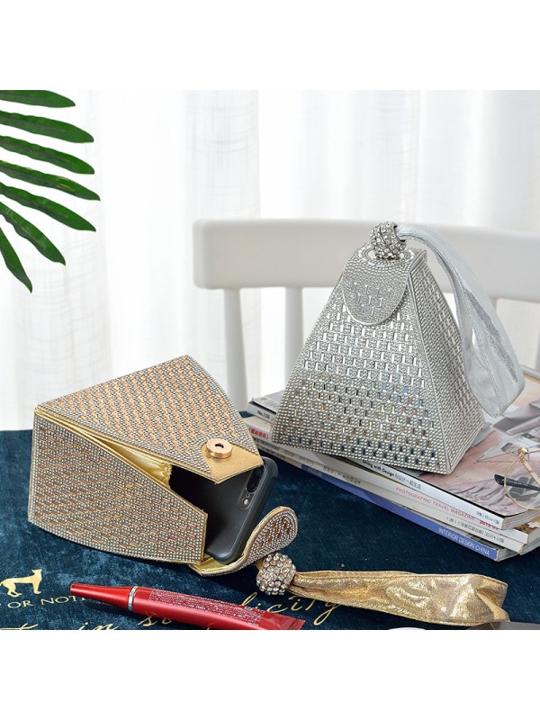 Banquet geometry portable diamond handbag