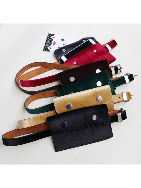All-match flannel belt Punk style phone package for women