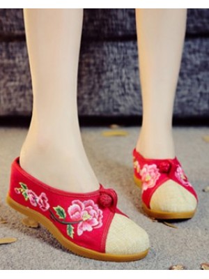 National style embroidered slippers for women
