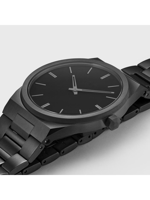black stainless steel watch